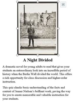 Preview of A Night Divided  Test on Novel, Digital and Print