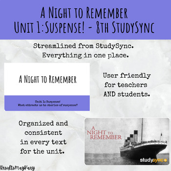 Preview of A Night to Remember - Unit 1: Suspense! of StudySync