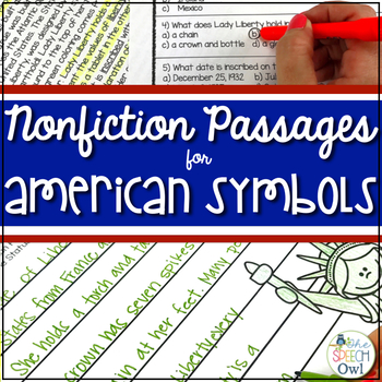 Preview of Nonfiction Passages for American Symbols: Comprehension, Vocabulary, and More!