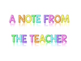 A Note From the Teacher Printable