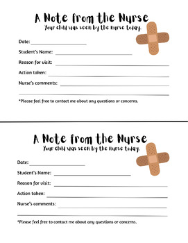Preview of A Note from the Nurse