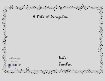 Preview of A Note of Recognition- Student Award
