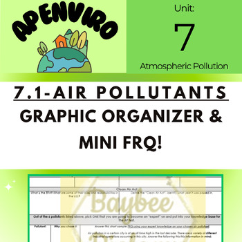 Preview of A.P.E.S Unit 7- Atmospheric Pollution- 7.1 Graphic Organizer **PRINT/ DIGITAL
