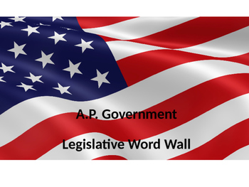 Preview of A.P. Government: Legislative Word Wall