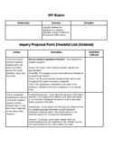 A.P Research: Inquiry Proposal Form Checklist and Rubric
