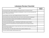 A.P Research: Literature Review Checklist and Rubric