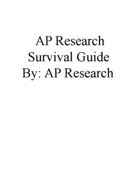 Preview of A.P Research Survival Guide (7th Edition: 2023-2024)