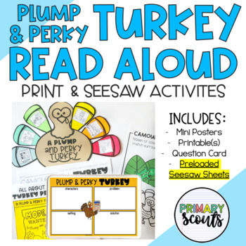 Preview of A PLUMP and PERKY TURKEY Read Aloud Activities (Turkey Craft)