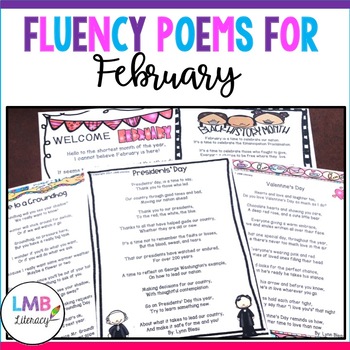 Preview of Fluency Poems for February-Monthly Poetry, Valentine's Day,