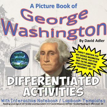 Preview of A Picture Book of George Washington Interactive Reading Activities & Test Prep