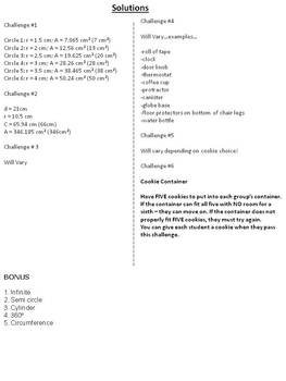 A Piece of Pi: SIX Math Challenges for Circles (Perfect for Pi Day)