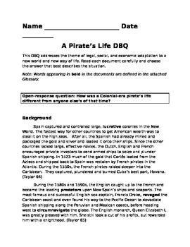 Preview of A Pirate's Life DBQ