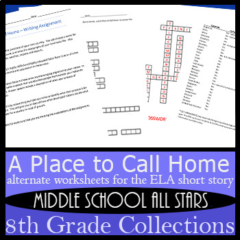 Preview of A Place to Call Home - Alternative Assignments: Fiction Writing, Vocab, & more