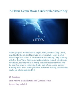 Preview of A Plastic Ocean Movie Guide with Answer Key