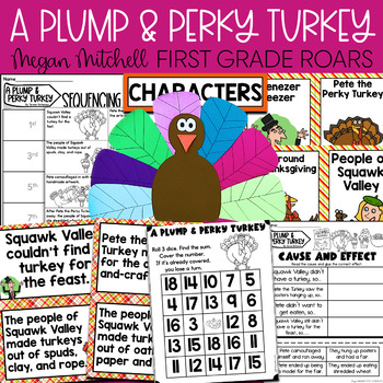 Preview of A Plump & Perky Turkey Book Companion Reading Comprehension Thanksgiving