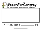 A Pocket For Corduroy - Text to Self Connection Writing Activity