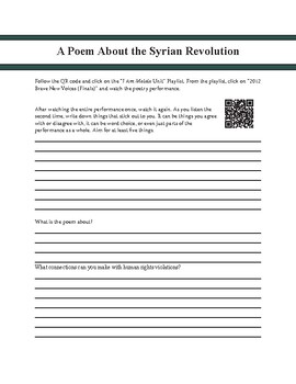 Preview of A Poem About the Syrian Revolution