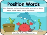 A Position Words Practice Small or Whole Group Activity for Literacy and Math