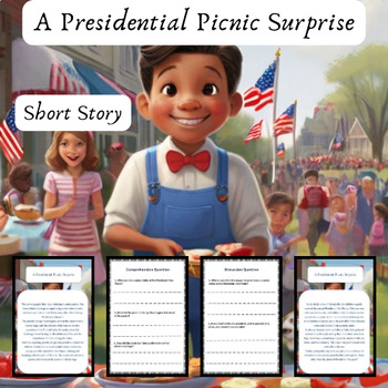 Preview of A Presidential Picnic Surprise : fun Printable Short Story Worksheet