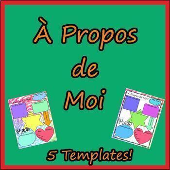 Preview of À Propos de Moi. "All About Me" Back To School Activities