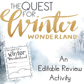 Preview of A Quest for Winter Wonderland EDITABLE Math Review Classroom Transformation