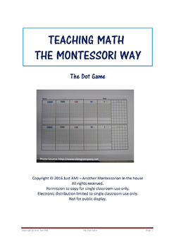 Preview of Teaching Math the Montessori Way - The Dot Game