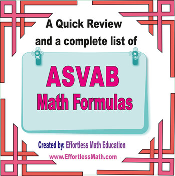 A Quick Review And A Complete List Of Asvab Mathematics Formulas