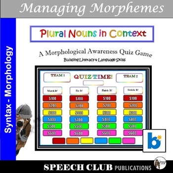 A Quiz Game for Plurals - Plural Nouns in Sentences