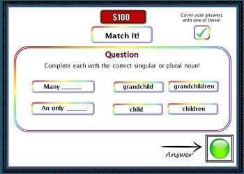 A Quiz Game for Plurals - Plural Nouns in Sentences