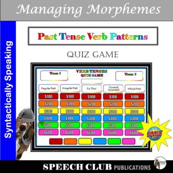 Preview of A Quiz Game for Verbs - Present & Past Tense Patterns