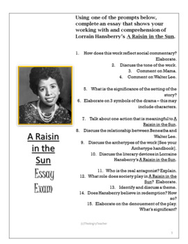 a raisin in the sun essay questions pdf