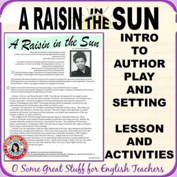 Preview of A Raisin in the Sun Introduction to Author, Play, Setting Lessons and Activities