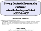 A-REI.4b Solving Quadratic Equations by Factoring (Leading