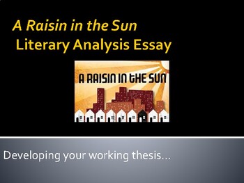 a raisin in the sun critical analysis essay