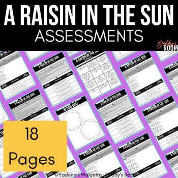 Preview of A Raisin in the Sun Assessment Bundle CCSS Aligned Self Grading