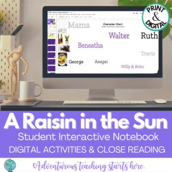 Preview of A Raisin in the Sun:  Digital Interactive Notebook {Close Reading & Analysis}