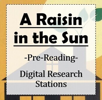 Preview of A Raisin in the Sun - Hansberry: Pre-Reading Stations Activity
