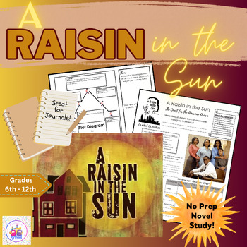 Preview of A Raisin in the Sun Novel Study - Guided Questions - Includes Digital Files