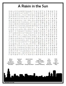 Preview of A Raisin in the Sun Word Search