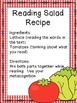 A Reading Salad Recipe {Reading Strategy} by Dana Lester | TPT