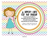 A Report Card for the Teacher - Feedback from students