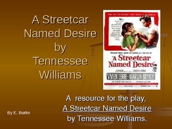 Preview of A Resource For "A Streetcar Named Desire" by Tennessee Williams