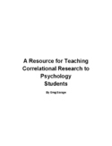 A Resource for Teaching Correlational Research to Psycholo