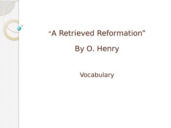 A Retrieved Reformation- Vocabulary by Caitlin DuRoss | TPT