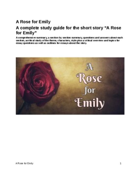 Preview of A Rose for Emily Study Guide