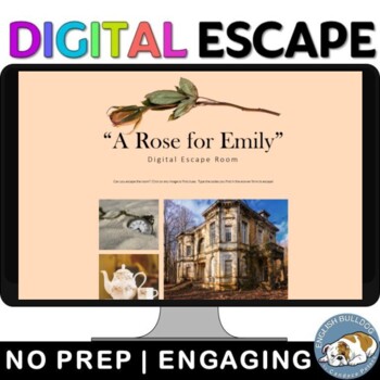 Preview of A Rose for Emily by William Faulkner Digital Escape Room Review Game Activity