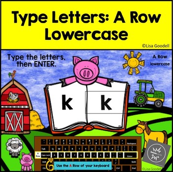 Preview of A Row Lowercase Typing Center - Internet - No Prep Boom Cards