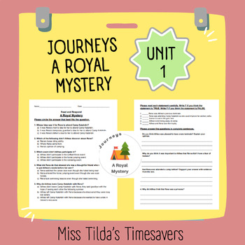Preview of A Royal Mystery - Read and Respond Grade 5 Journeys