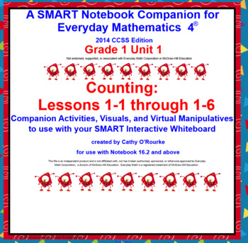 Preview of A SMARTboard Companion for Everyday Math 4 2014 CCSS Ed Gr 1 Unit 1 Part 1