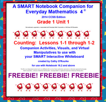 Preview of A SMART Notebook Companion for Everyday Math 4 2014 CCSS Edition Grade 1 FREEBIE
